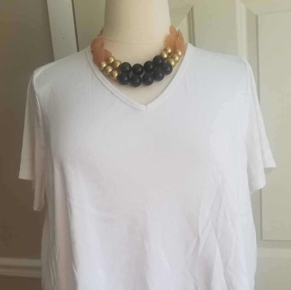 White V-Neck tee